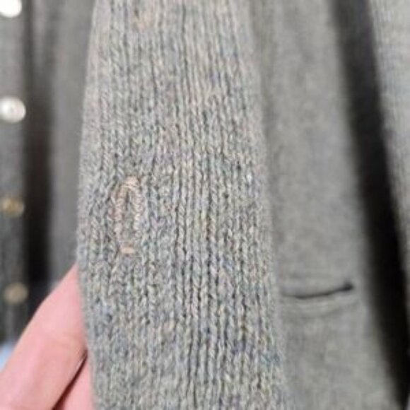 Vintage Jantzen Cardigan Sweater M Green Wool Blend USA Made Sportswear 50s 60s - Picture 3 of 9